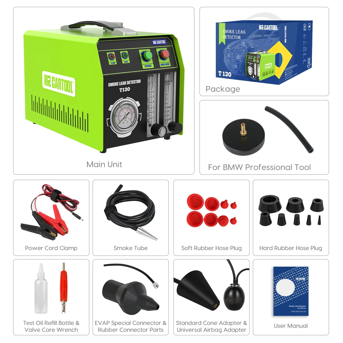 Rilevatore Di Fumi Macchina Del Fumo EVAP Auto Rilevatore Perdite Tester Sistema Mr Cartool M90 - Foto 9