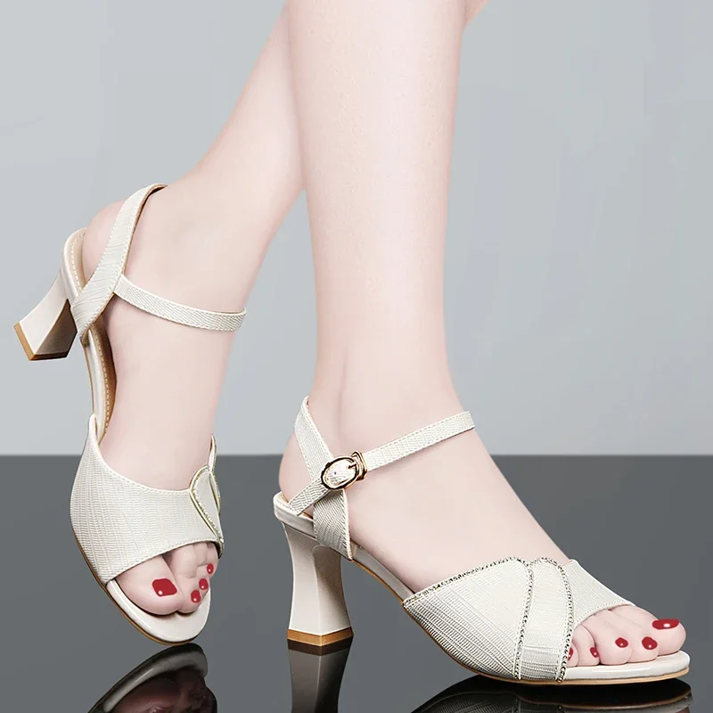 

Women Sandals 2024 Summer Shoes Woman Dress Shoes Weddging Shoes High Heels Women's Pumps Ladies Shoes Peep Toe Zapatos Muje