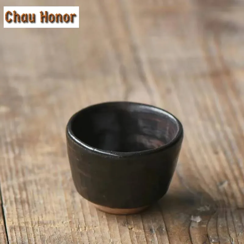 2pc/set Japanese Rough Pottery Ceramic Teacup Hand Clumsy Horse-hoof Cup Creative Stoneware Master Cup Tea Bowl Kung Fu Teaset