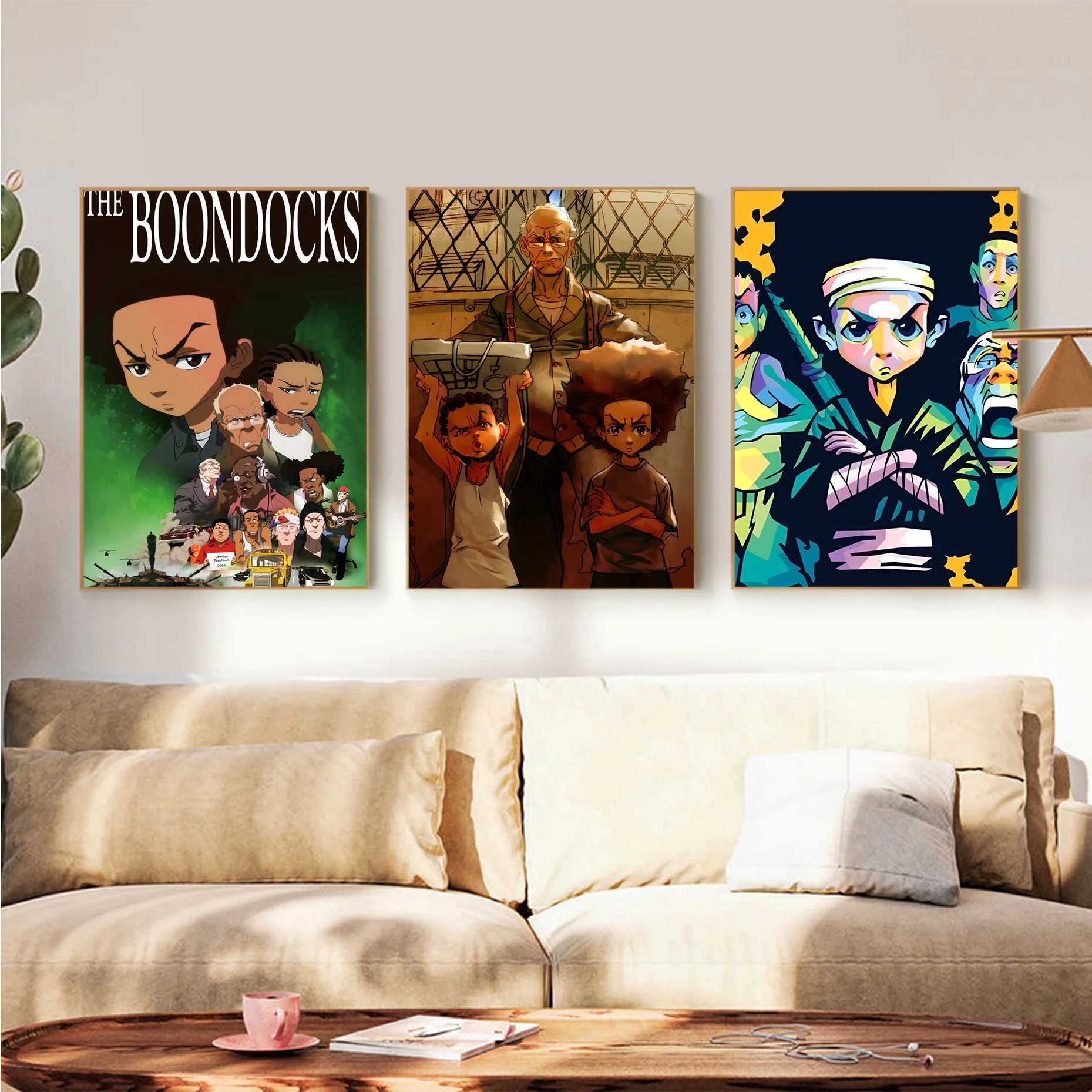 

Boondocks Retro Poster Classic Anime Poster Fancy Wall Sticker For Living Room Bar Decoration Decor Art Wall Stickers