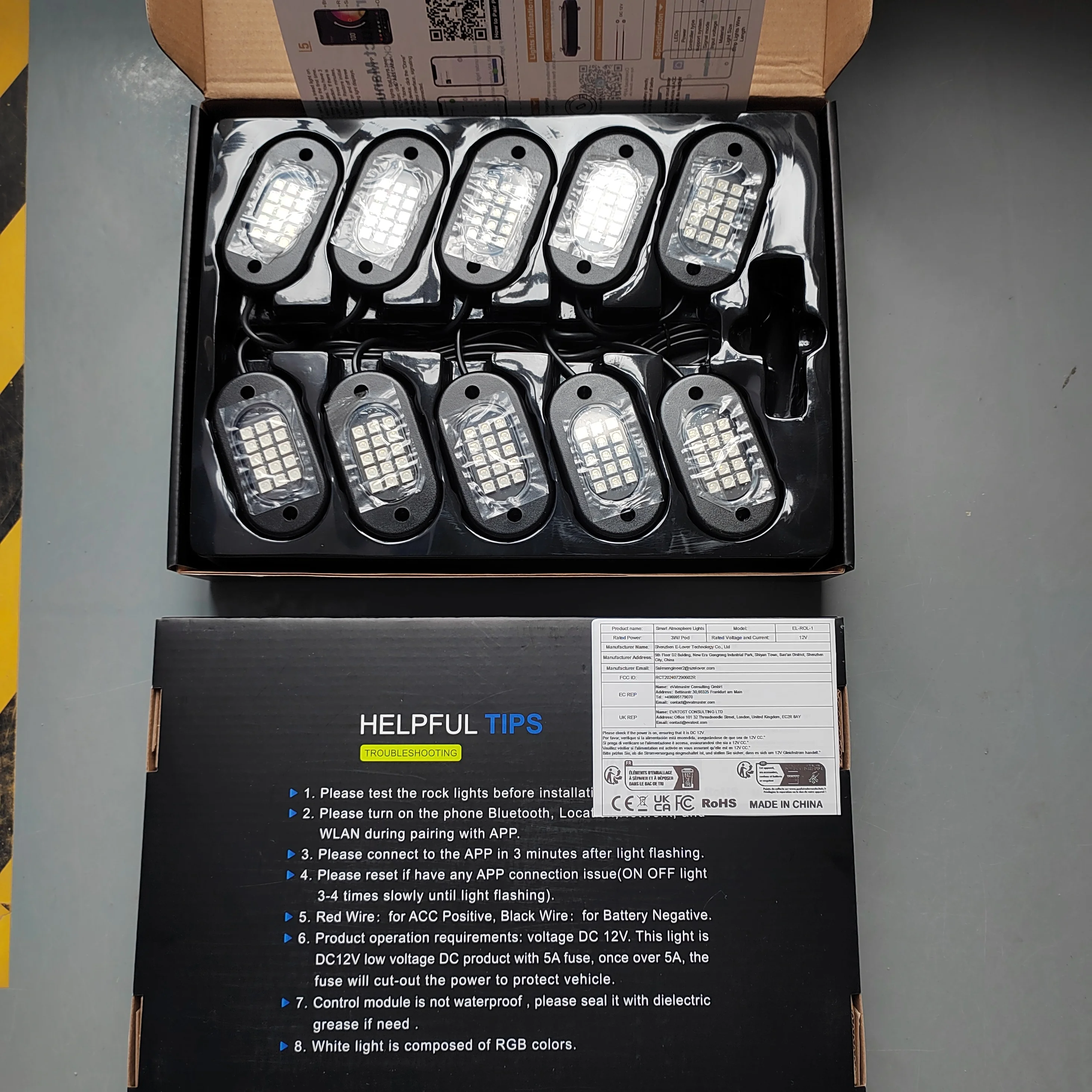 Honalia LED-Felslichter für LKWs, 4/6/8/10/12 Schoten, RGB-LKW-Felslichter-Kits mit App-Steuerung für ATV, UTV, RZR – Detail 18