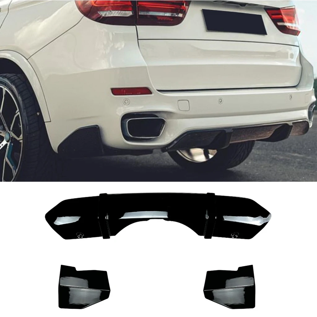 

Glossy black/Carbon look Car Rear Bumper Diffuser Lip Splitters Spoiler Rear Bumper Protector For BMW X5 F15 M Sport 2014-2018