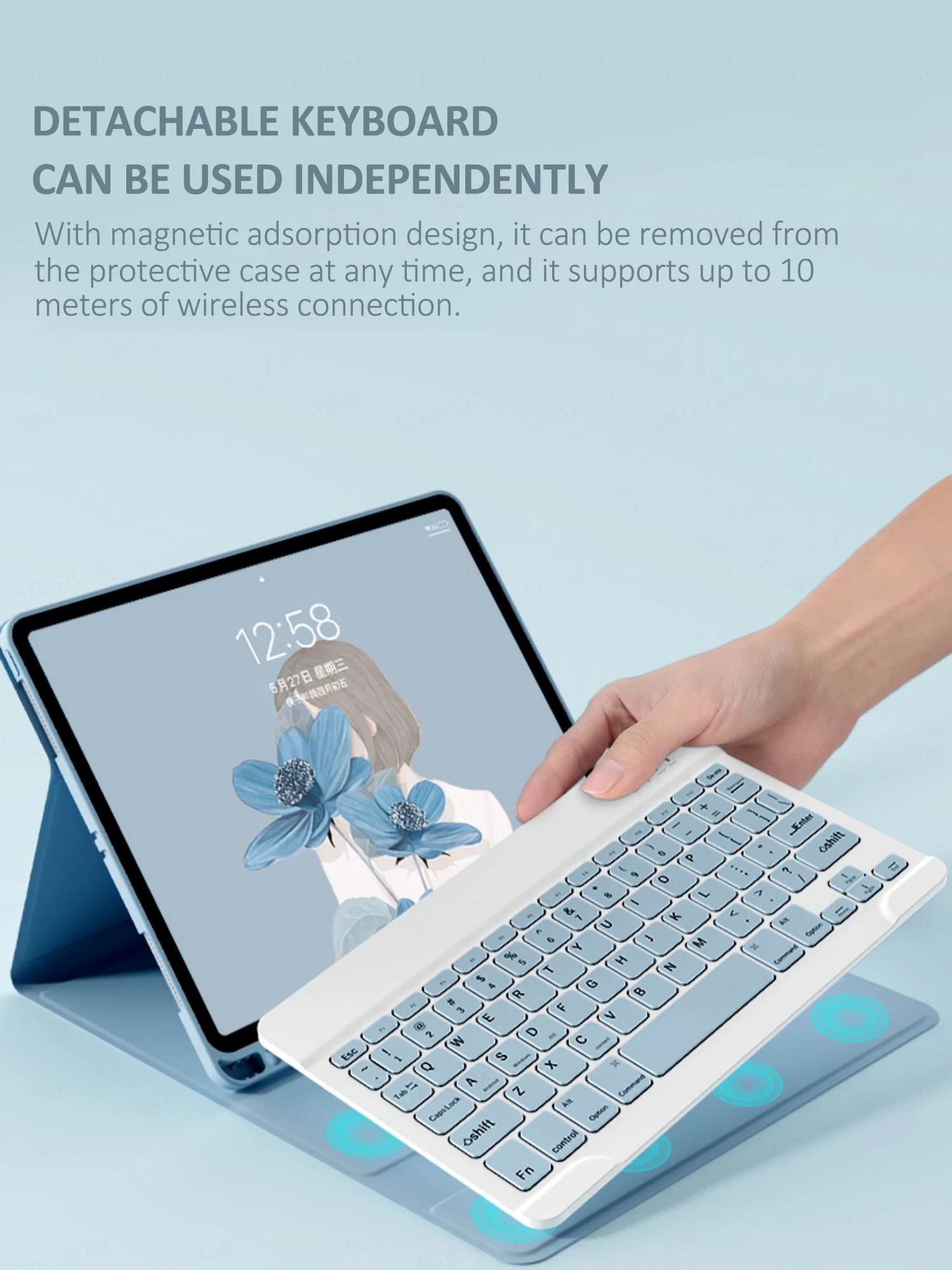 Teclado Mágico sem Fio para Ipad Teclado Bluetooth Mouse para Ipad Pro 11 Ipad 10th 2023 2023 Air 9.7 10.2 9th Geração - Imagem 5