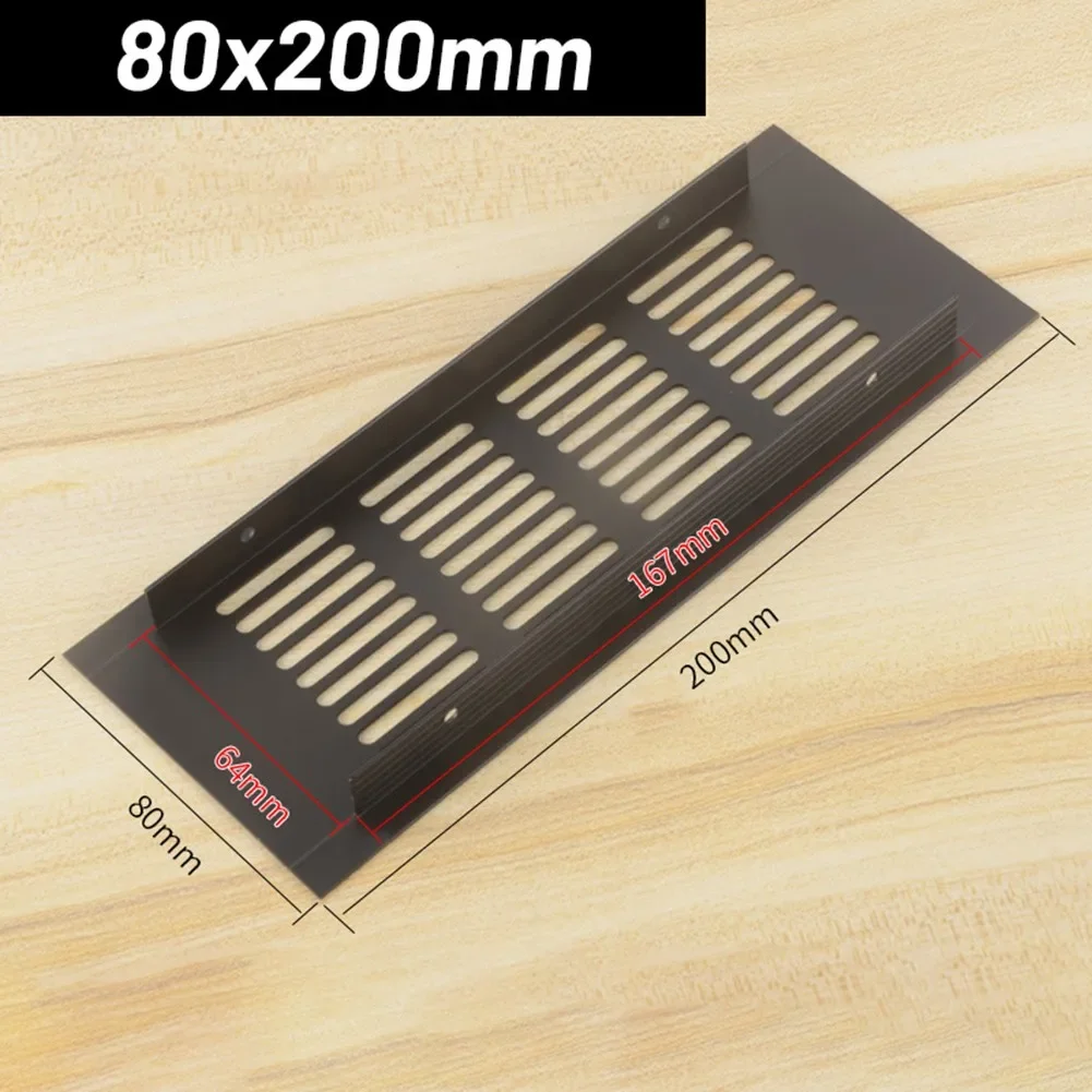 Air Vent Grille 1pc Aluminum-Alloy Rectangular Air Vent Ventilation Grille Cover For Cabinet Wardrobe Cupboard Home Improvement Accessory