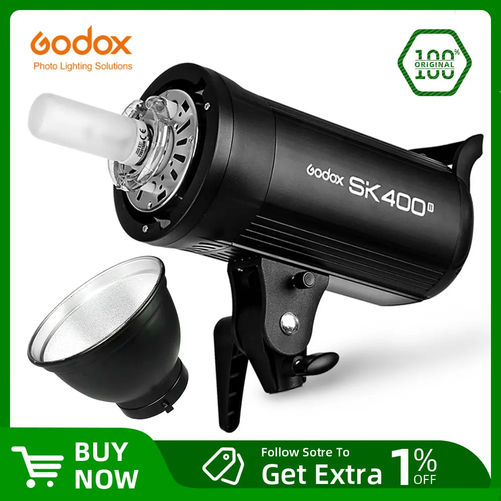 Godox 플래시 SK400II 400Ws SK300II 300Ws 전문 스튜디오 플래시 스트로브 내장 2.4G 무선 X 시스템 촬영 SK400 업그레이드
