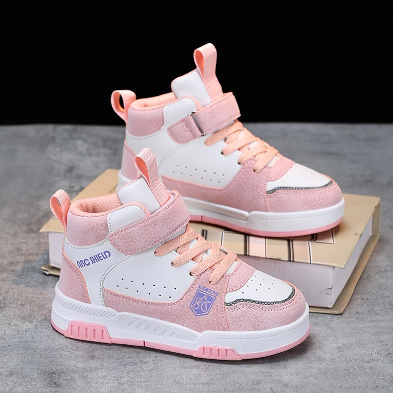 Sports Shoes Kids Sneakers Kids Shoes Kids Sports Shoes Kids Board Casual Shoes High Top Boys Girls Sneakers Leather Waterproof Non-slip Sport Shoes Children Toddler Casual 28-39