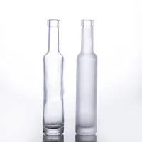 1pcs-kit Tall and Thin Cork Top Ice Wine Bottles 375ml 500ml 750ml Clear Gin Vodka Ice Wine Glass Bottle with Heavy Bottom 1