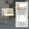 Velvet Dining Chairs Set of 4, Upholstered Dining Room Chairs with Gold Metal Legs, Luxury Tufted Dinner Chairs for Dining Room 3