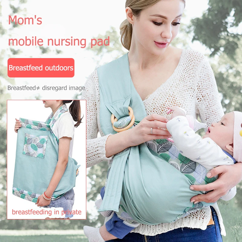 Baby Wrap Newborn Sling Dual Use Infant Nursing Cover Carrier Mesh Fabric Breastfeeding Carriers Up To 130 Lbs (0-36M) |
