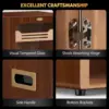 Cigar Cabinet, Desktop Humidor Light Control System with Spanish Cedar Wood Shelves, 3 Humidifiers and Accessories Drawer 6
