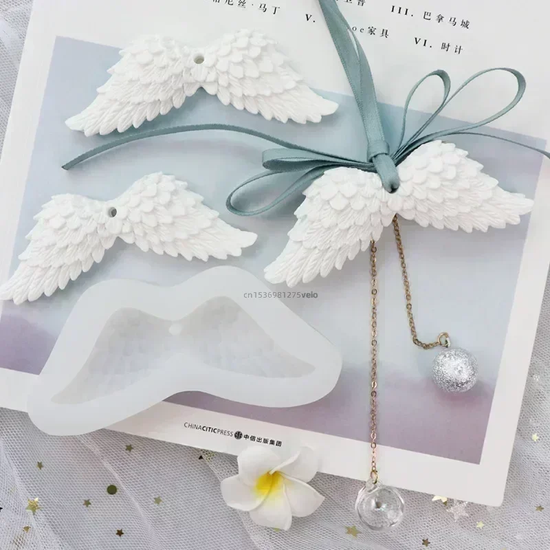 Angel Wing Silicone Mold DIY Craft Cake Mold Baking Tools Feather Fashion Pendant Aromatherapy Gypsum Resin Home Decor silicone mold