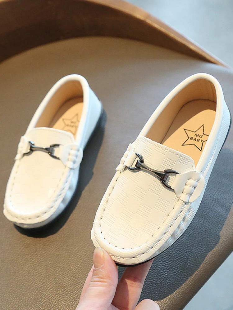 British Fashion Kids Baby Moccasins Girls Child Pu Leather Shoes Loafers Black White Toddler Boy Soft Sole Flats Casual Shoes 5