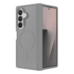 Magnetic Matte Translucent Hinge Protection Case with Soft TPU and PC Material for Galaxy Z Fold 8 Ultra (Grey)