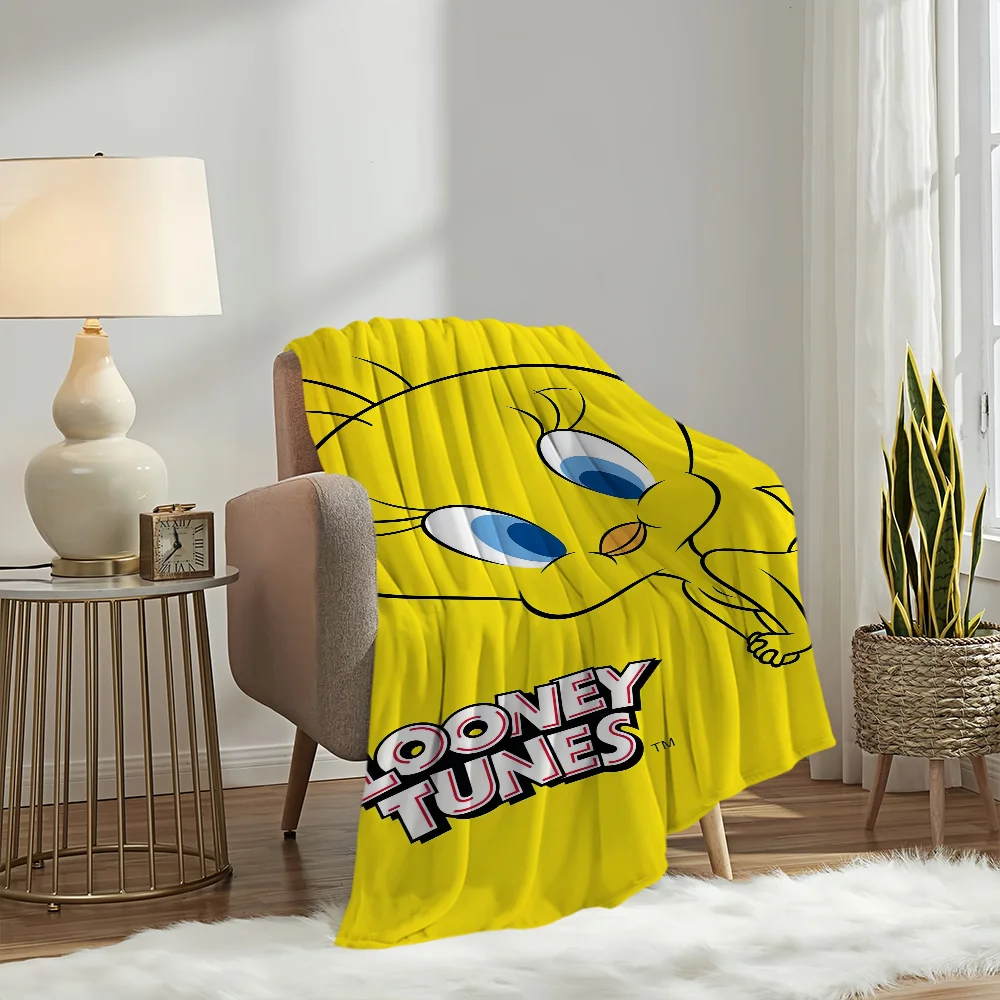 Cartoon Bird Cute T-Tweety Blanket Plush Nap Sofa rug for Living Room Warm Office Bedroom Birthday Home Travel Kid Gifts 2