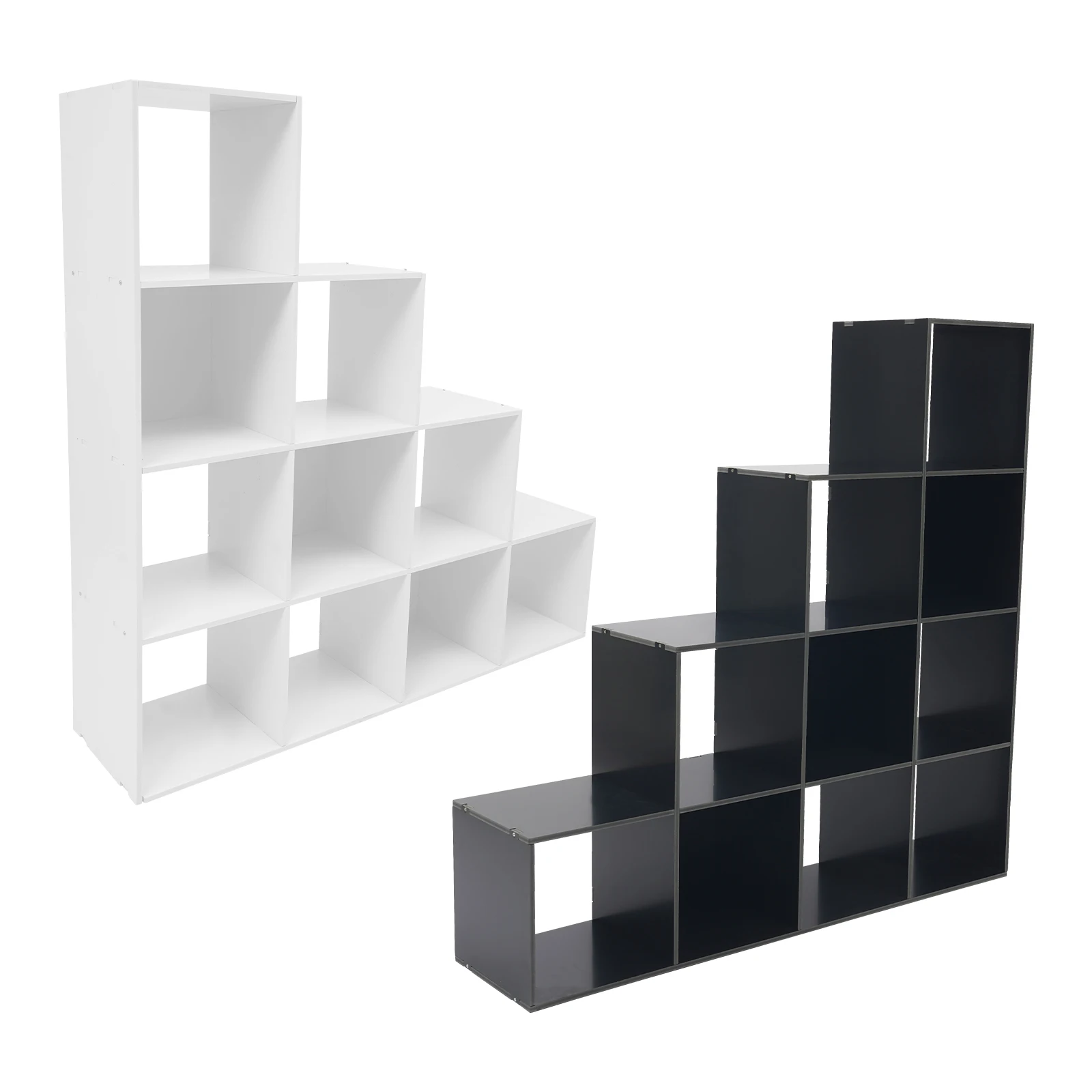 Leiterwürfel-Aufbewahrungs-Bücherregal, L-förmiges Eckregal, 10 Würfel-Organizer für Zuhause und Büro – Detail 7