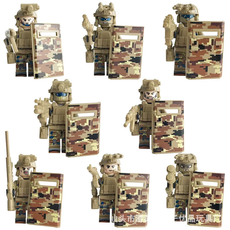 Geister-SWAT-Schild-Waffen-Wolf-Krieger-Spezialeinheiten-Bausteine-Puzzle-Bausteine-Spielzeug – Detail 1