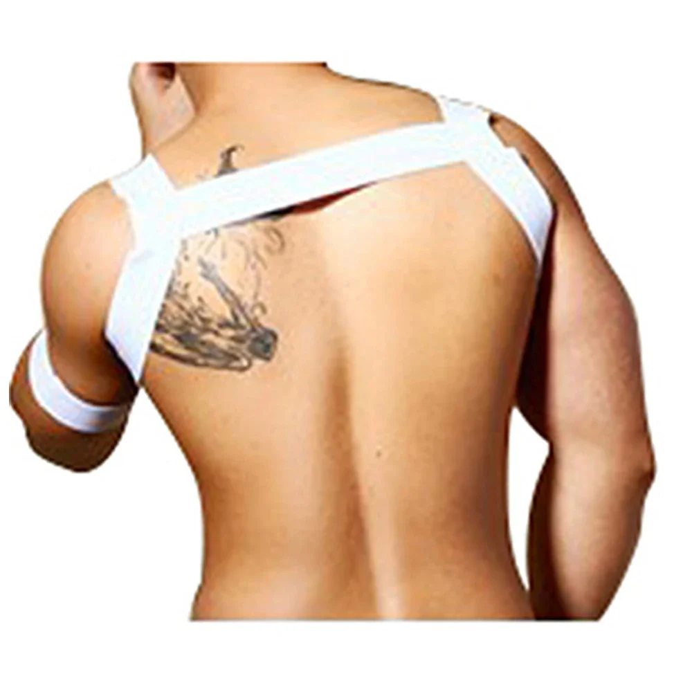 Men Sexy Neck Elastic Straps Body Muscle Chest Harness Club Belt Elastic Shoulder