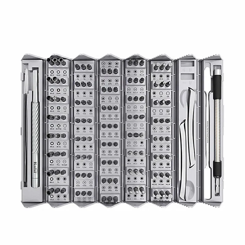 طقم مفكات صيانة Kaisi K-8128 الشامل (128 في 1) للهواتف واللابتوب 1