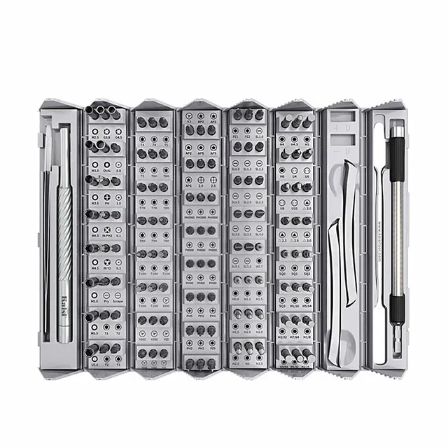 طقم مفكات صيانة Kaisi K-8128 الشامل (128 في 1) للهواتف واللابتوب 1