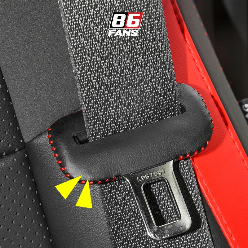 

For Toyota GR86 Subaru BRZ 2022 2023 2Pcs Auto Seat Belt Buckle Clip Suede PU Leather Anti-Scratch Cover Safety Car Accessories