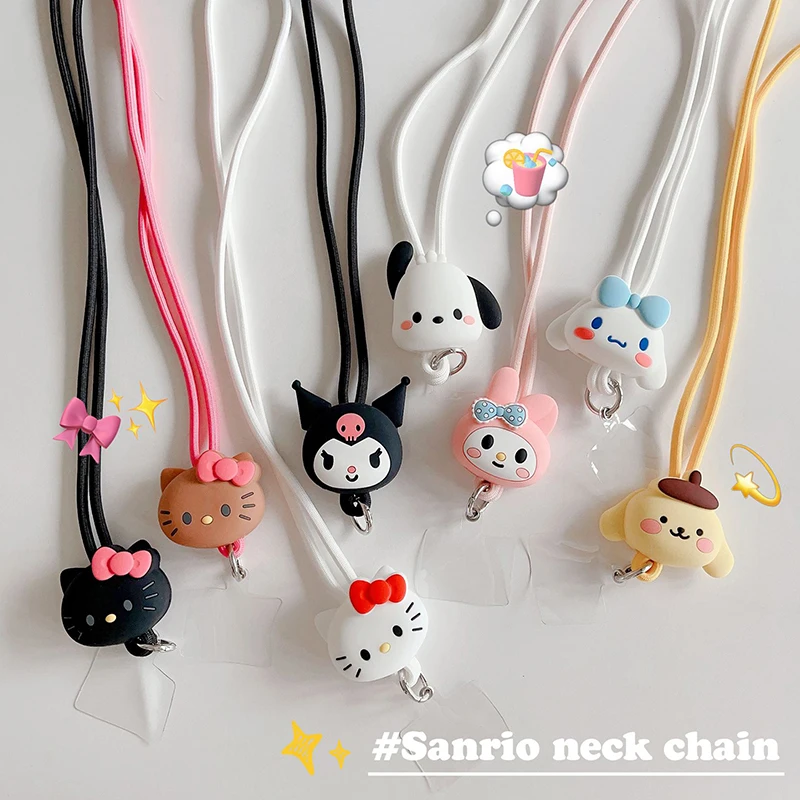 Sanrio Cute Cartoon Phone Case Doll Lanyards Kawaii Cute Anti-Lost Hanging Neck Lanyard Cartoon Chain Strap Toys Girls Gifts