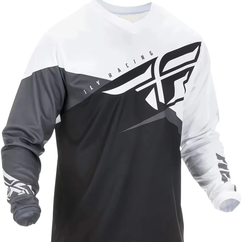 Herren Color-Block Langarm-Motocross-Trikot Atmungsaktives Schnelltrocknendes Mountainbike-Radtrikot Outdoor-Reit-Oberteil Familien-Set