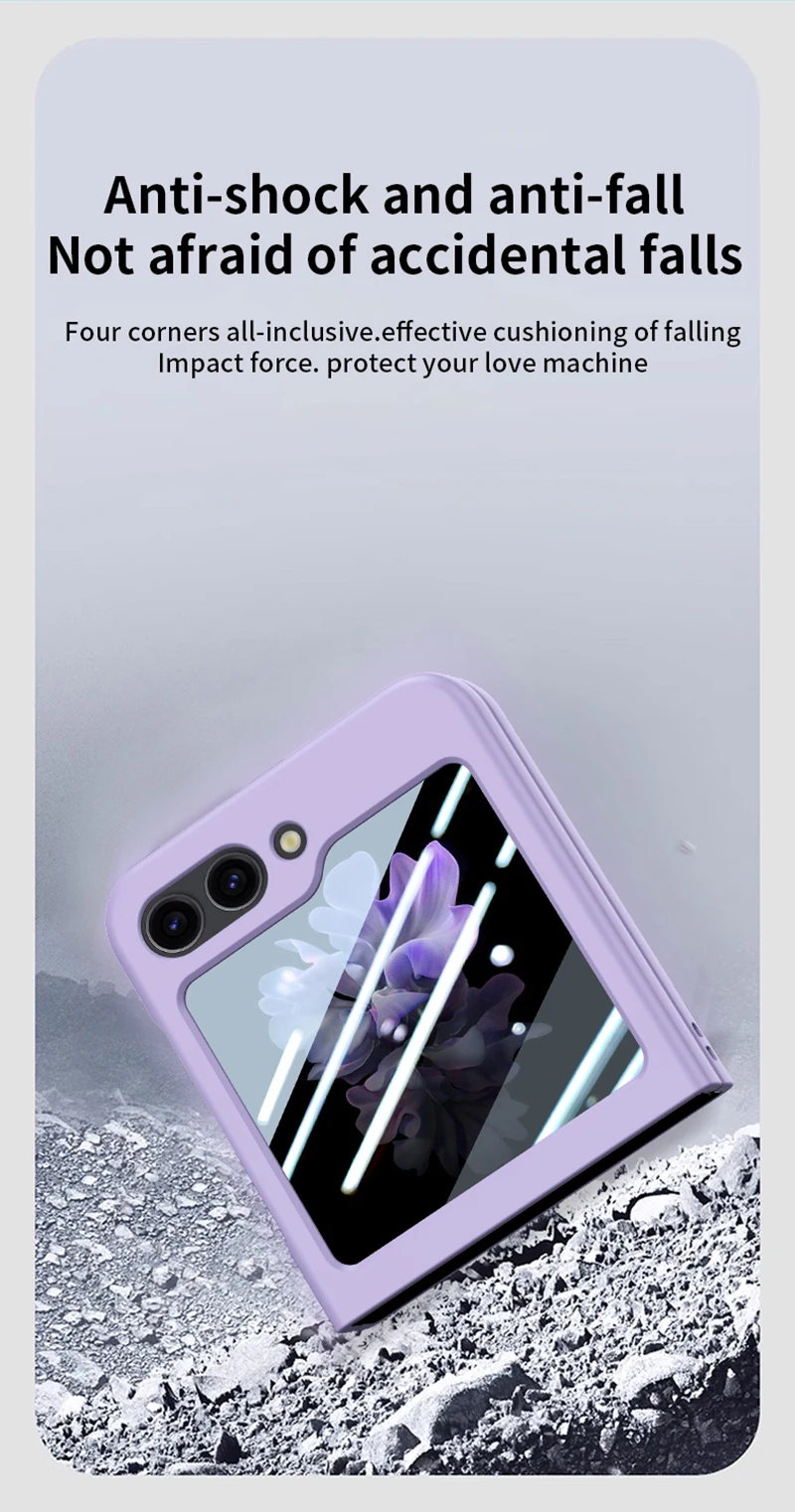 Handyhülle für Samsung Galaxy Z Flip 5 5G mit rückseitigem Glasschutz aus Kunststoff_voghion.com