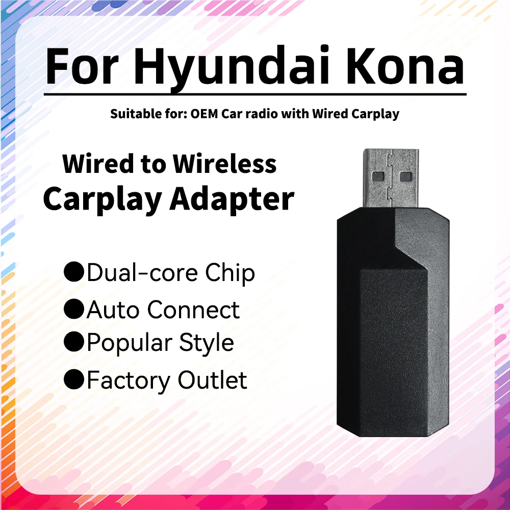 

New Mini Smart AI Box for Hyundai Kona Apple Carplay Adapter Plug and Play USB Dongle Car OEM Wired Car Play To Wireless Carplay