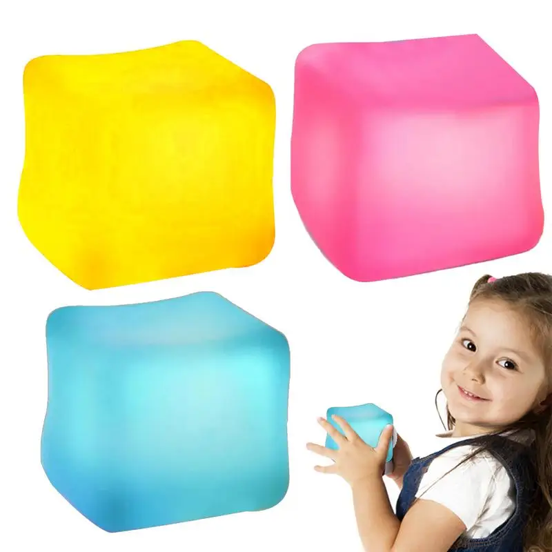 

3PCS Stress Cube Fidget Toy Enhanced Motor Skill Of Kids Stress Relief Toys Squeezing Cube Stress Balls Anxiety Game Accessories