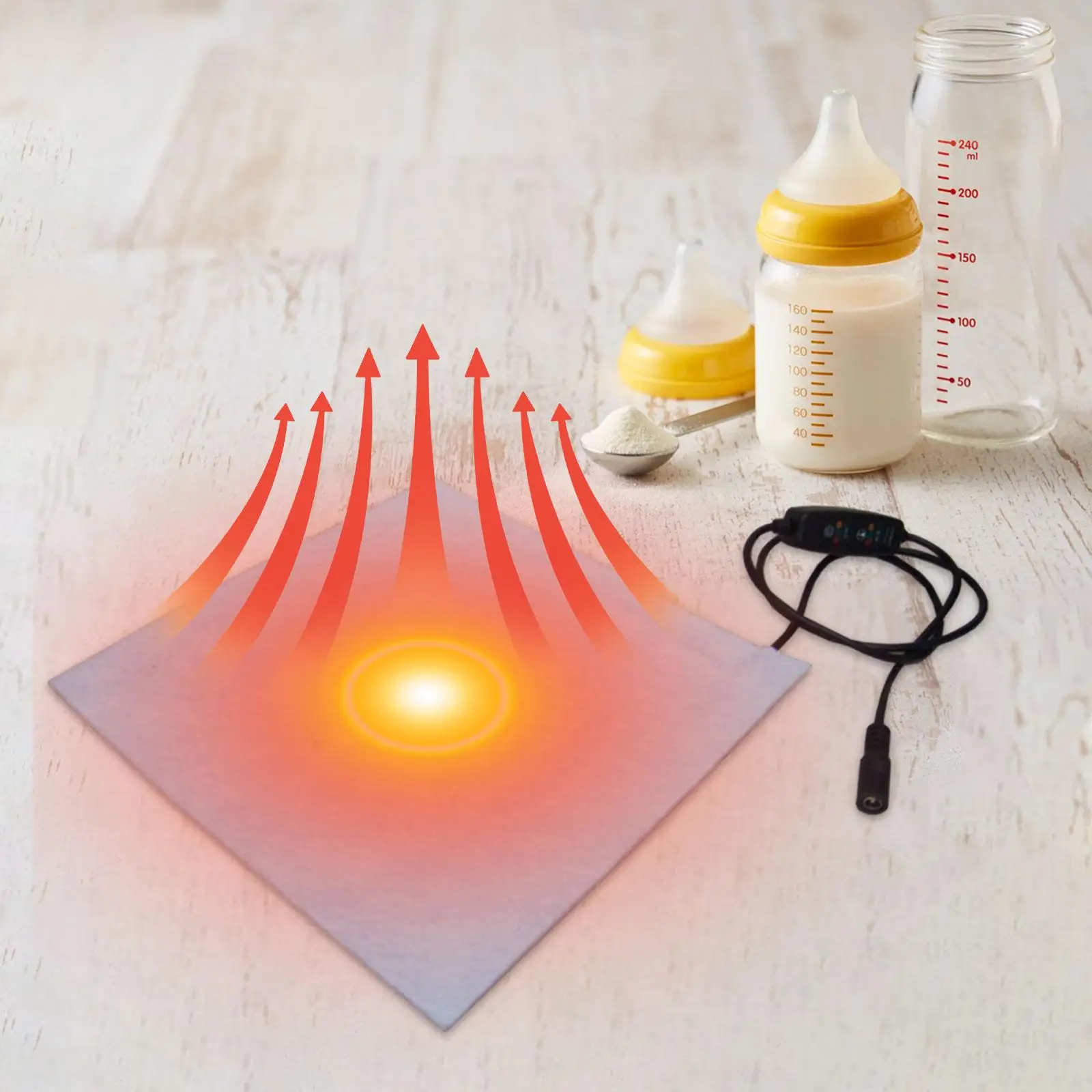 USB Thermostat Heat Preservation Plate Electric Heater Plate Durable Adult Warmer Food for Lunch Bag Camping Travel