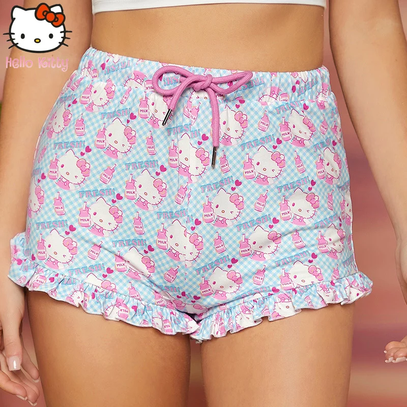 

Cartoon Sanrioed Anime Hello Kitty Skirt Girl Heart Kawaii Summer Sexy Hot Girl Waist Hip Hip Skirt Small Shorts Festival Gifts