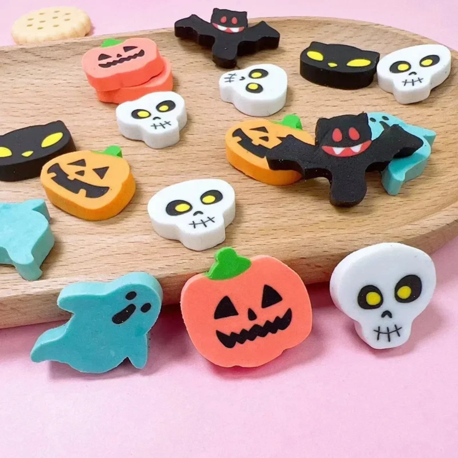 Halloween Eraser Creative Mini Cartoon Bat Skull 5pcs For Pencil Eraser