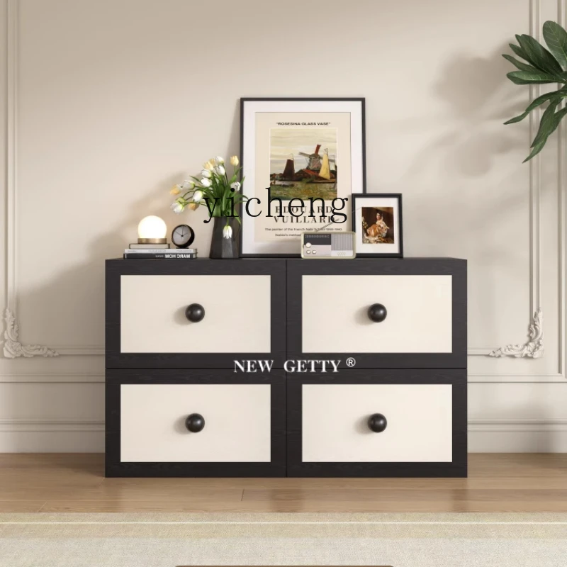 

ZF Begonia TV Stand Solid Wood Multi-Functional Combination Side Table Chest of Drawers