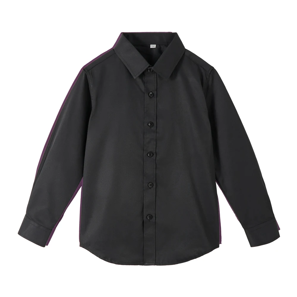 OCHENTA Garçons Vérifier Les Chemises Manche Longue Pour Les Filles Bouton Shirts E001 Rouge Noir Tag 100CM - 2T