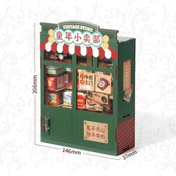 DIY Miniature Dollhouse Kit - Bookstore Theme with Furniture and Accessories, Perfect Christmas Gift (R1)