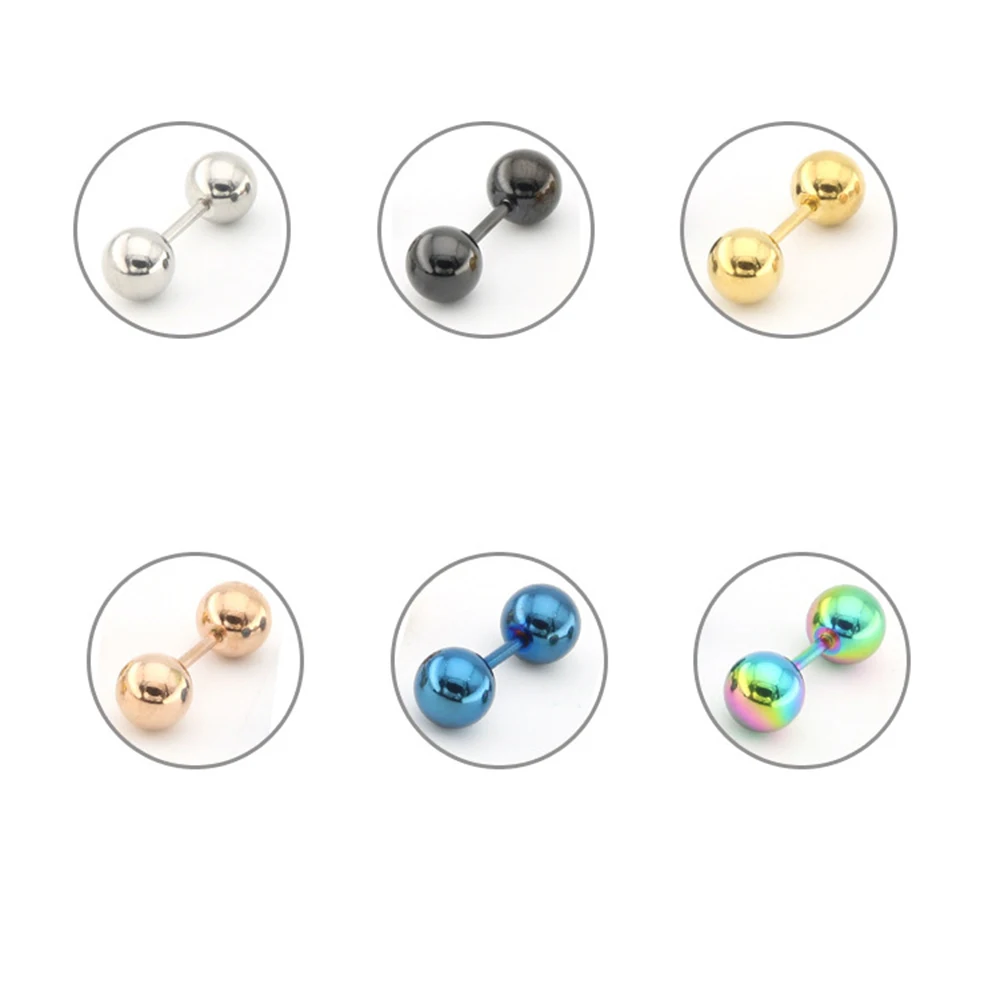 Stainless Steel Barbell Daith Tragus Helix Ring Stud Earing Cartilage Ear Earrings Piercing Body Jewelry 1Pair 16G