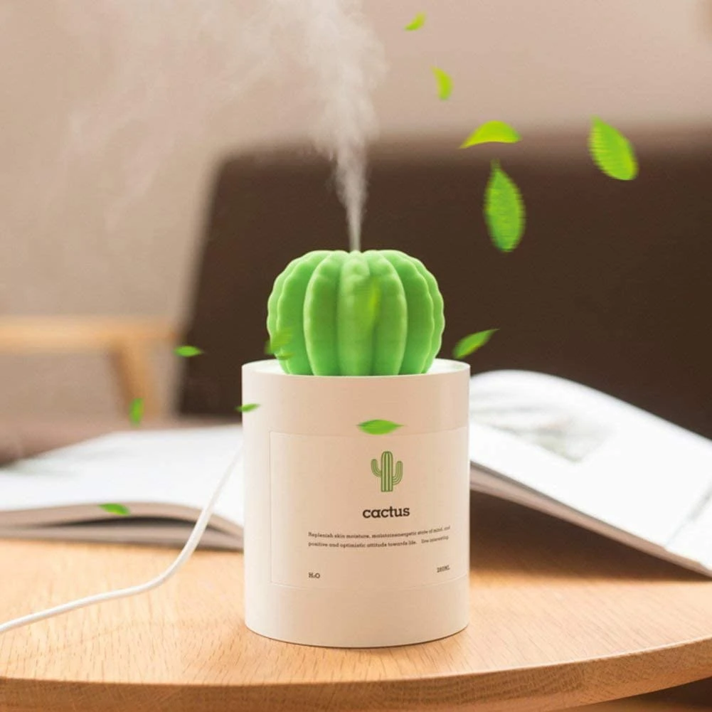 

Cactus Humidifiers Desktop Mini Cool Mist Humidifier 280ml USB Portable Car Air Diffuser Auto Shut-Off Best Gift for Christmas