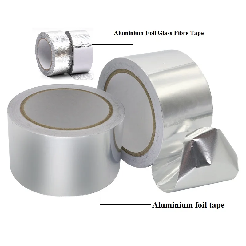 Aluminum Foil Tape Thickness Aluminum Foil Adhesive Tape Fireproof Heat Resistant Conductive Tape High Viscosity Moisture Proof Self Adhesive