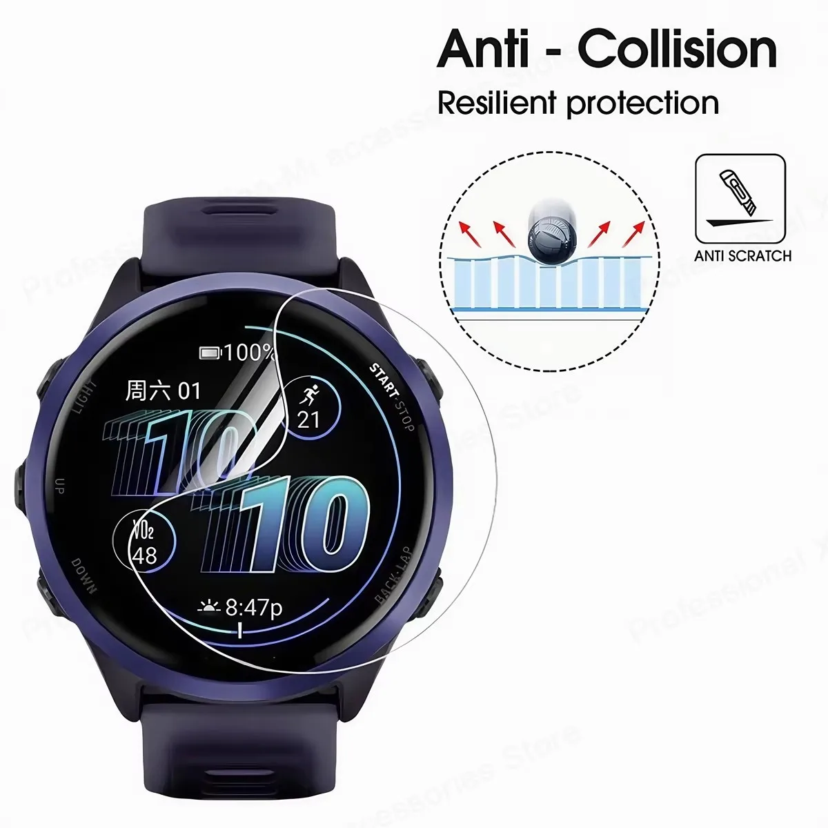 Garmin Forerunner 970 용 1-10Pcs 하이드로 겔 필름 화면 보호기 안티 스크래치 보호 커버 Forerunner 970 시계 액세서리