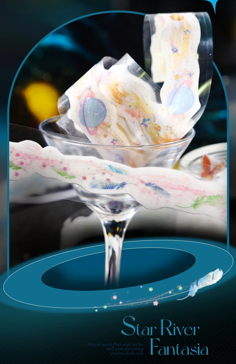 33mm * 2m Ocean Planet Butterfly Federband DIY handgemachtes Material Scrapbook dekoratives Material Ästhetik Briefpapier – Detail 5