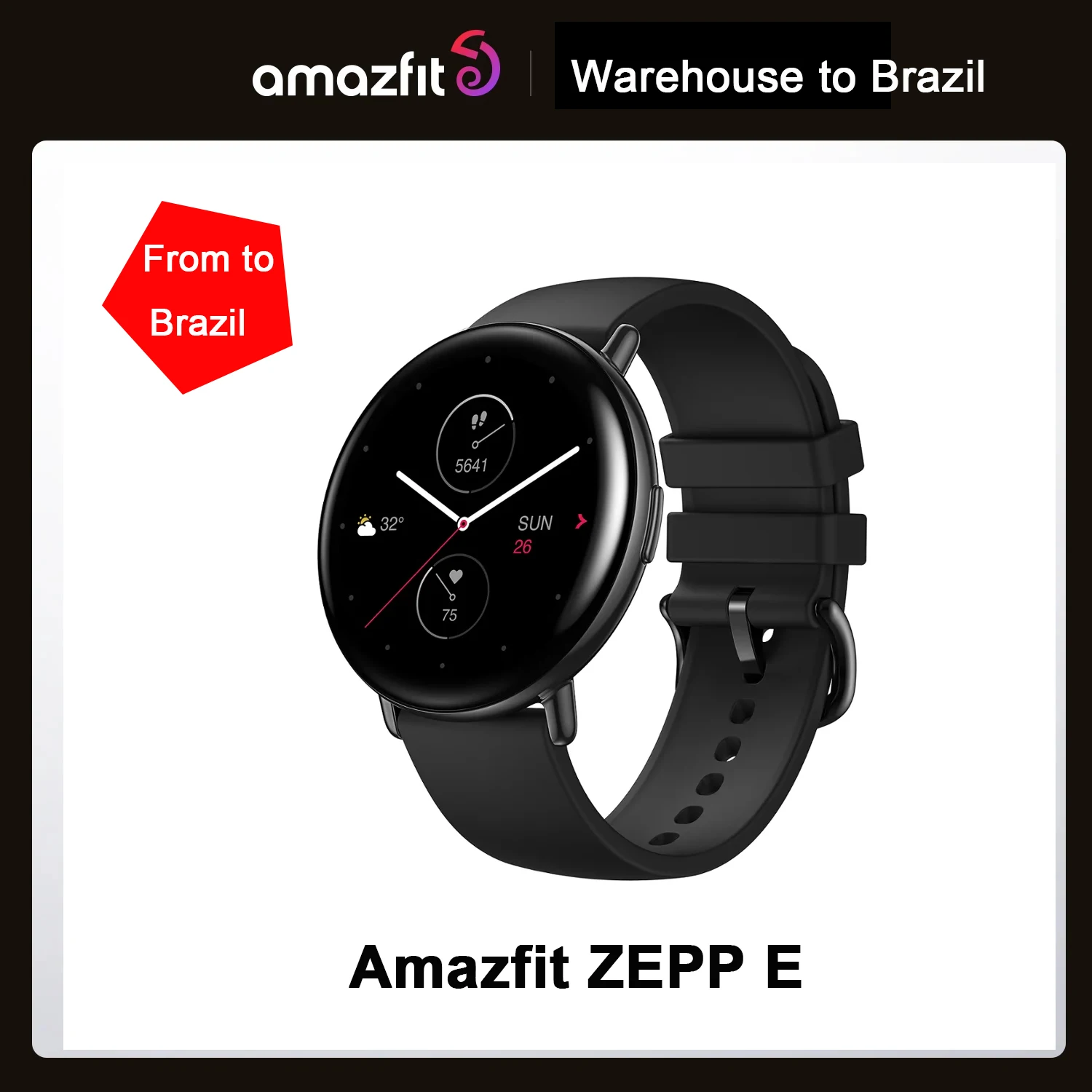 

Product in Brazil Amazfit Zepp E Circle Smartwatch Sleep Quality Monitoring 5ATM Water Resistant 7Days Notification Smart Watch
