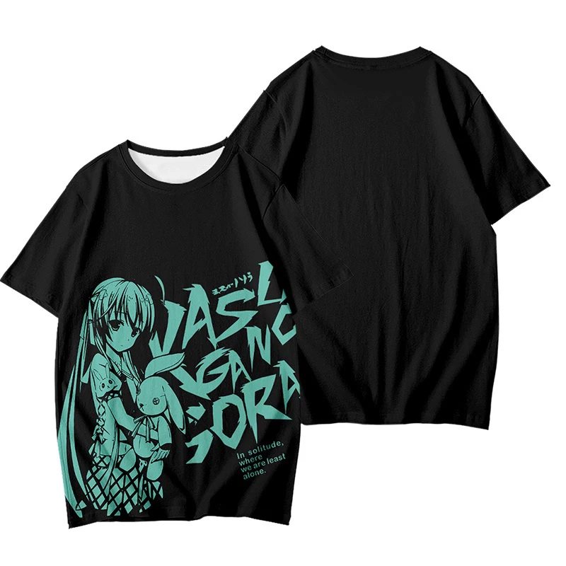 Camiseta infantil Gacha Life Anime 3D estampada, tops casuais com