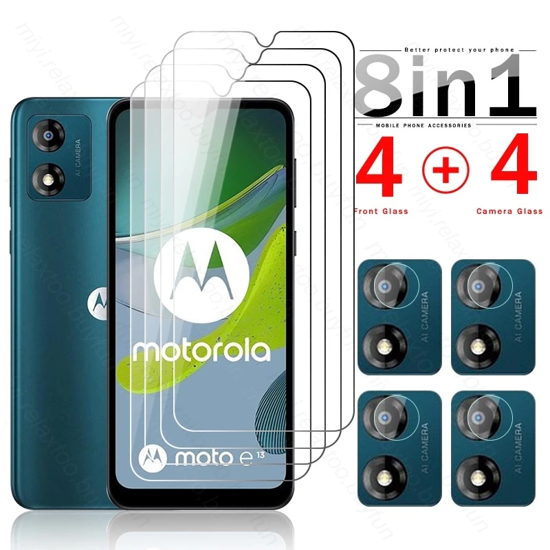

8 In 1 Camera Protective Glass For Motorola Moto E13 4G Tempered Glass On MotoE13 E 13 13E 4G 6.5" Phone Screen Protectors Film