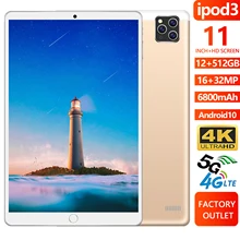 2022 New Tablet Android 11 Inch 12GB+512GB Tablet Full Netcom Mobile Phone Two-in-one Game Online Class Thin Office