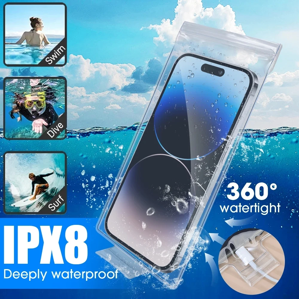 Transparent Waterproof Phone Cover - Underwater Cellphone Protector Pouch