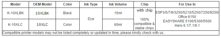 For 10 XL 10XL 10XLBK 10XLC Premium Color Black Compatible Inkjet Ink Cartridge