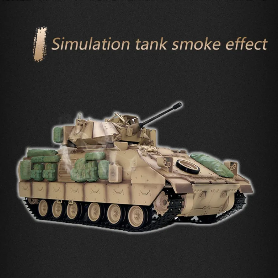 COOLBANK Model Bladeli M2A2 1/16 2.4G RC Main Battle Tank Smoke Sound Recoil Shooting LED Light Vehicles Models RTR Toys 3