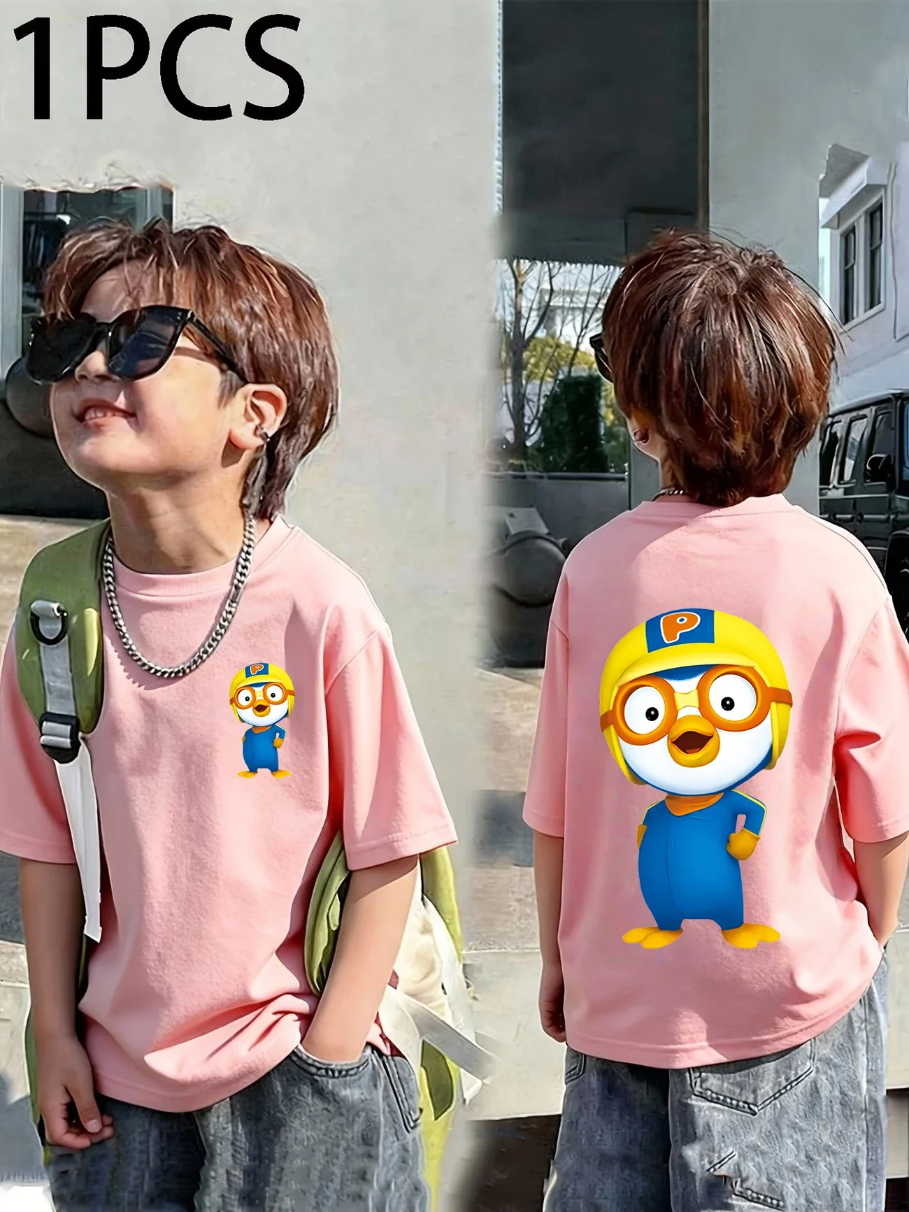 Crong Loopy Eddy Poby Pororo 어린이용 반팔 티셔츠 여름 귀여운..