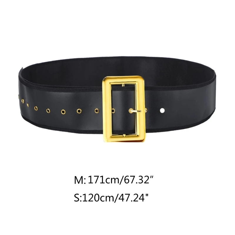 Christmas Santa Belt for Adults Adjustable Black Belts Men Women Santa Belt for Christmas Cosplay Costume Accessory