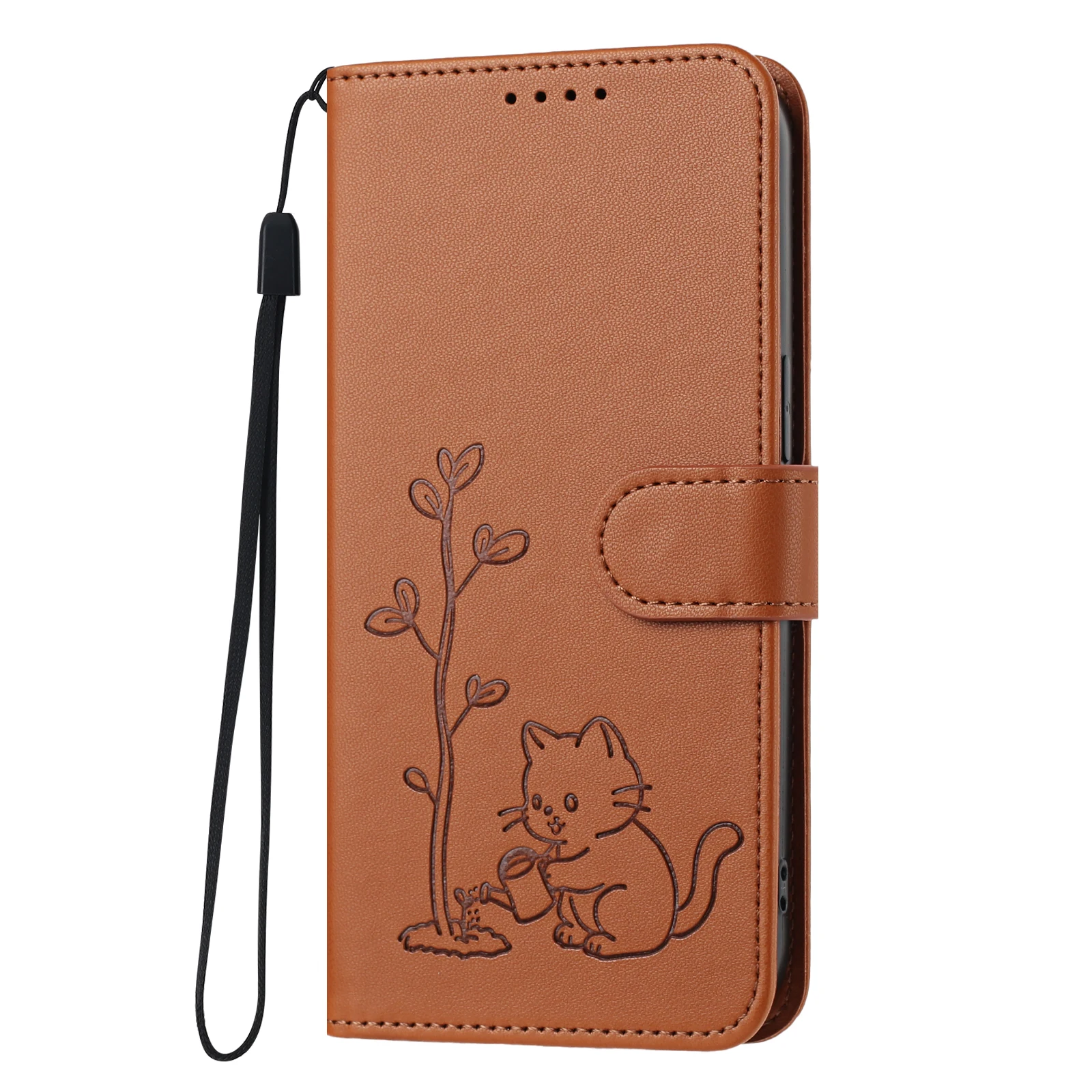 Cartoon Cat Leather Flip Phone Case